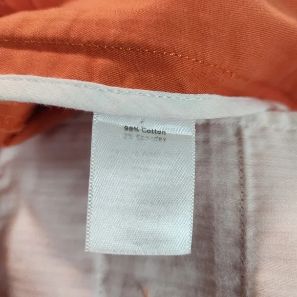 TALBOTS Size 10 Orange Chino Cotton Stretch Shorts Casual Preppy Summer - Picture 7 of 7